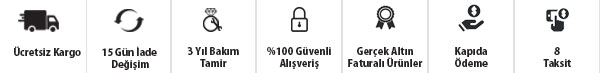 8 taksit, ücretsiz kargo, garanti